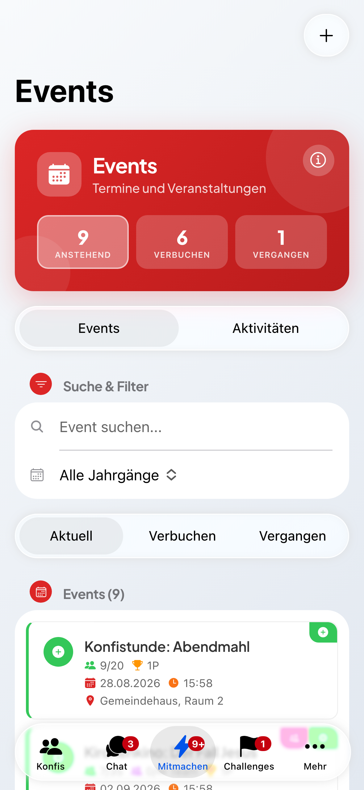 Der Bereich Mitmachen in der Leitungsansicht.