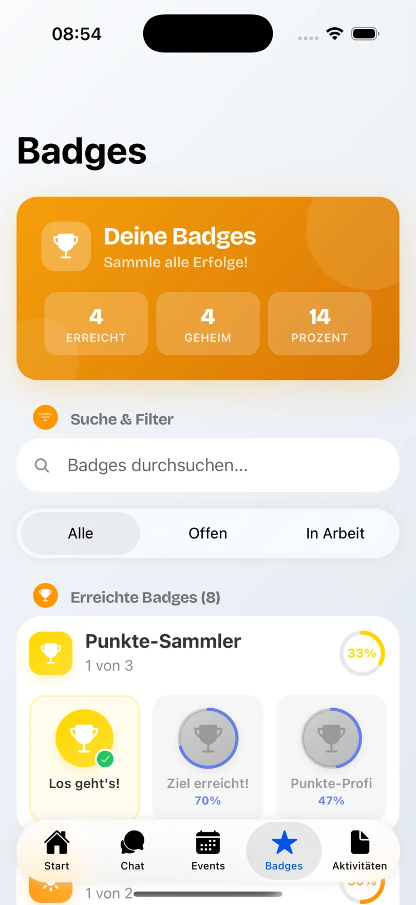 Badges und Auszeichnungen, die Konfis in Konfi Quest freischalten